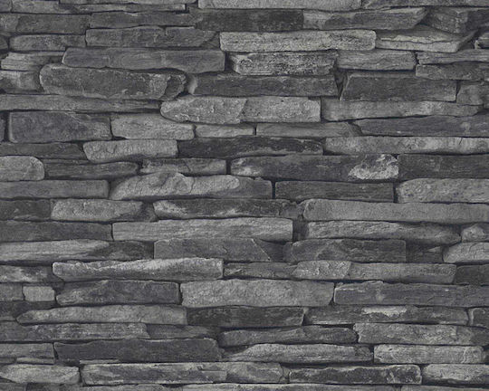 Ταπετσαρία Τοίχου Wood Stone Βινυλίου Γκρι 1000x53cm Πλενόμενη Ταπετσαρία Τοίχου Wood Stone Βινυλίου Γκρι 1000x53cm Πλενόμενη