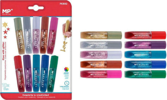 Madrid Papel Lipici Glitter Multicolor Set 10buc