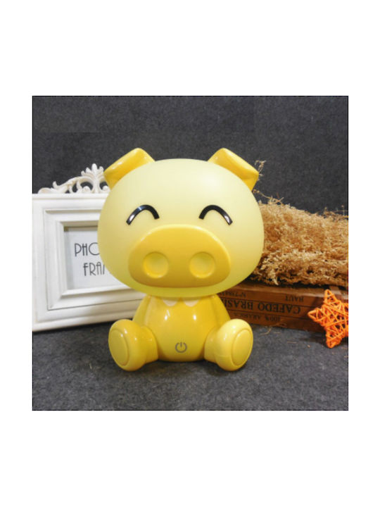 Led Kids Decorative Lamp Piglet Yellow 13x15x19εκ.