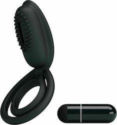 Pretty Love Silicone Vibrating Ring Vibrating Cock Ring Schwanz Silikon Black