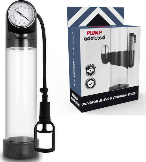 Pump Addicted RX9 with Vibrator Τρόμπα Πέους με Δόνηση Διάφανη