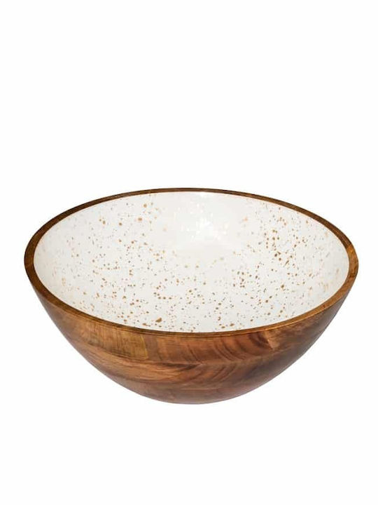 Wooden Salad Bowl Λευκό 25x25x7.5cm 2pcs