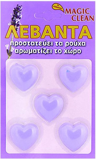 HOMie Аромат За Гардероб Срещу Моли Сърце С Аромат На Лавандула 2227 5 Бройки