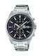 Casio Edifice Men's Watch 43.8mm Chronograph Battery with Silver Metal Bracelet