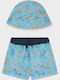 Mayoral Kinder Badeanzug Badeshorts mit Hut Hellblau