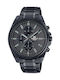 Casio Edifice Uhr Chronograph Batterie mit Schwarz Metallarmband