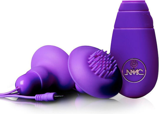 Nanma Double Double Silicone Nipple and Clitoral Teasers Clitoral and Nipple Suction Device with Vibration Purple