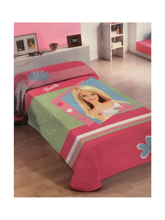 Manterol Casa Κουβέρτα Βελουτέ Barbie 180x270cm Φούξια