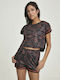 Women's Summer Crop Top Short Sleeve Floral Multicolour