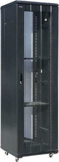 A-LAN Επιδαπέδια Καμπίνα Rack 42U Μαύρο SS-42U-600-1000-01-C