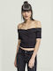 Urban Classics TB2217 Summer Women's Blouse Short Sleeve Black