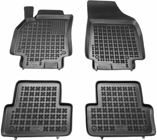 Rezaw Plast Set of Front and Rear Mats 4pcs Tray Type for Renault Fluence 2010+ Black