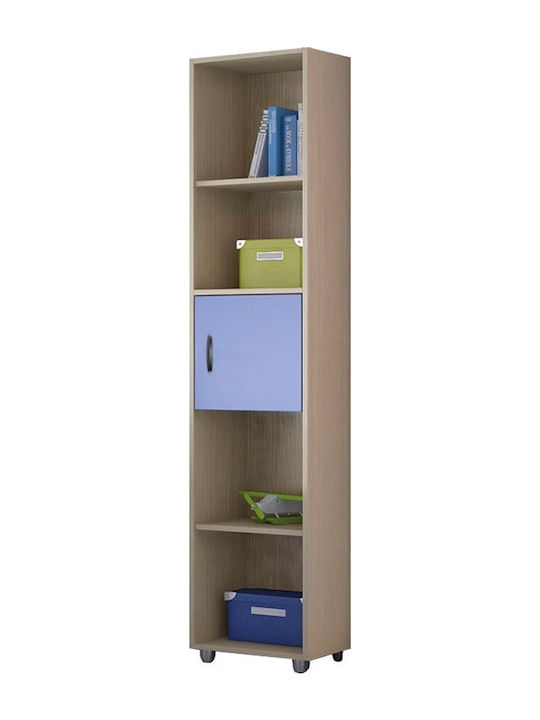 S2 Bibliotecă pardoseală Lemn Latte-Albastru 38.2x35x180cm