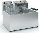 ΤζεΘάν Φ1007 230V Commercial Electric Double Fryer 5.9kW 48x42x38cm