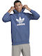 Adidas Trefoil Herren Sweatshirt mit Kapuze und Taschen Blau