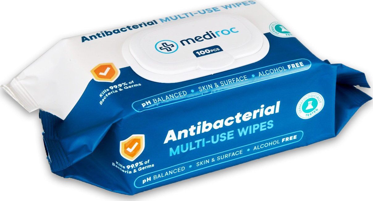 Mediroc Antibacterial MultiUse Wipes 100τμχ Skroutz.gr
