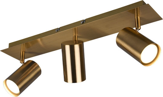 Trio Lighting Marley Τριπλό Σποτ με Ντουί GU10 σε Χρυσό Χρώμα Trio Lighting Marley Τριπλό Σποτ με Ντουί GU10 σε Χρυσό Χρώμα