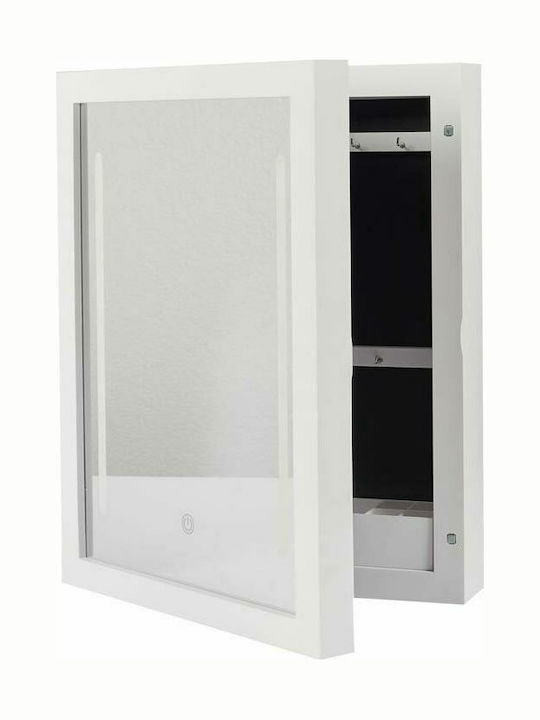 Ντουλάπα Κοσμημάτων Ξύλινη Λευκή 30.4x8.6x40cm