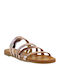 Robinson Leather Women's Flat Sandals in Gold Color