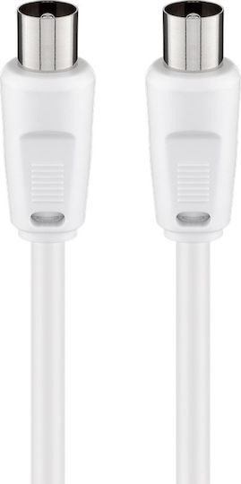 Goobay Καλώδιο Κεραίας Coax male - Coax male Λευκό 5m (68149) 1τμχ
