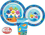 Stor Set de hrănire Baby Shark din Plastic Albastru 3buc pentru 2+ luni