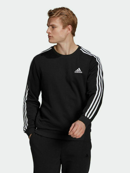 Adidas Essentials 3-Stripes Ανδρικό Φούτερ με Τσέπες Μαύρο