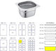 GTSA Stainless Steel Gastronorm GN1/6 H200mm