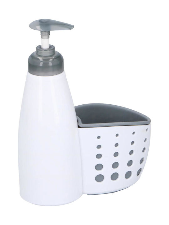 Alpina Appliances Dispenser Κουζίνας Πλαστικό με Θήκη για Σφουγγάρι Λευκό 350ml