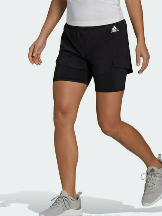 Adidas 2in1 Αθλητικό Γυναικείο Σορτς Μαύρο