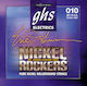 GHS Strings Nickel Rockers Set of Pure Nickel Electric Guitar Strings 10 - 50" Custom Light