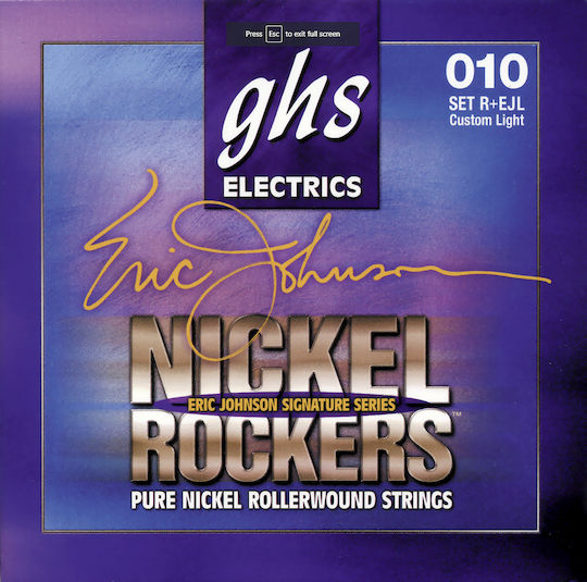 GHS Strings Nickel Rockers Set of Pure Nickel Electric Guitar Strings 10 - 50" Custom Light