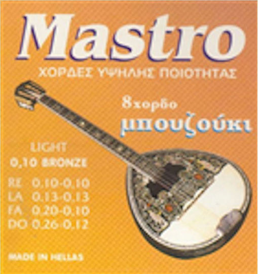 Mastro Комплект Фосфорен бронз Хорди за Бузуки Phoshor Bronze 8-струнен бузуки 10 - 26"