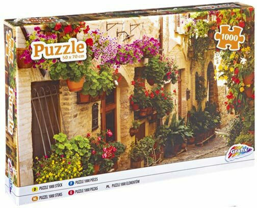Narrow Street with Flowers Puzzle 2D 1000 Pieces