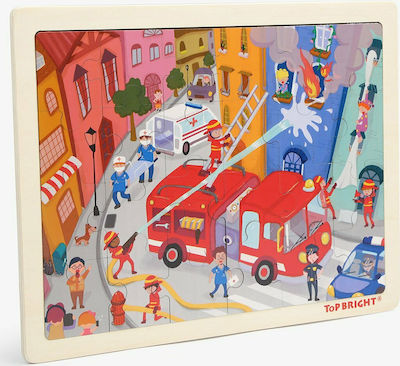 Holz Kinderpuzzle Fire Fighting für 3++ Jahre 24pcs Top Bright