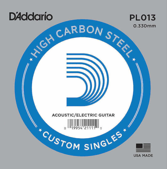 Daddario Single Steel String for Acoustic Guitar / Electric Guitar Single Plain .013"