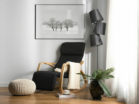 Κουνιστή με Υποπόδιο Roy 67x108x90cm Μαύρη