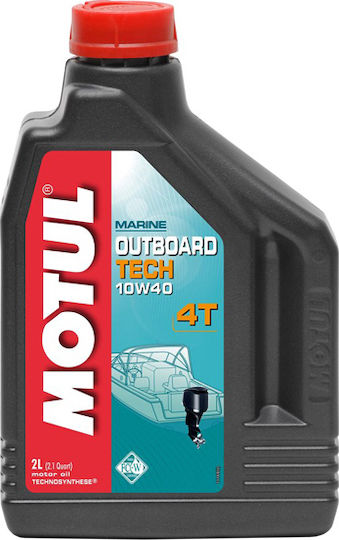Motul Outboard Tech 10W-40 10W-40 Синтетичен Масло за лодка 4T Масло за четиритактови двигатели на лодки 5лт 106354