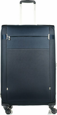 Samsonite 128832 Citybeat A760 Spinner 78/29 EXP Large Travel Suitcase Fabric Blue with 4 Wheels Height 78cm.