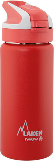 Laken Summit cap Recyclable Bottle Thermos Stainless Steel BPA Free 500ml Red with Mouthpiece