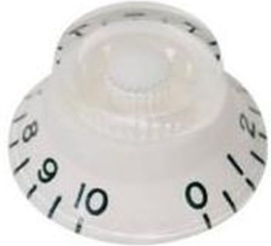Samwoo KN-001-02 Κουμπιά Ποτενσιόμετρων Εγχόρδων Λευκό Καπάκι Ποτενσιόμετρου Bell Λευκό
