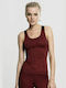 Urban Classics TB1657 Women's Athletic Blouse Sleeveless Burgundy