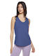 Bodymove Damen Sportlich Baumwolle Bluse Ärmellos Blau