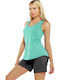 Women's Cotton Blouse Sleeveless Turquoise
