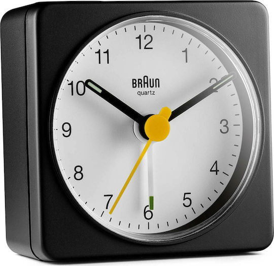 Braun BC02WB Silent Tabletop Clock with Indicators with Alarm Clock Black