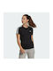 Adidas 3 Stripes Damen Sportlich T-shirt Schwarz