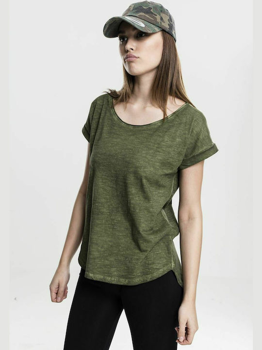 Urban Classics TB1196 Damen T-shirt Khaki