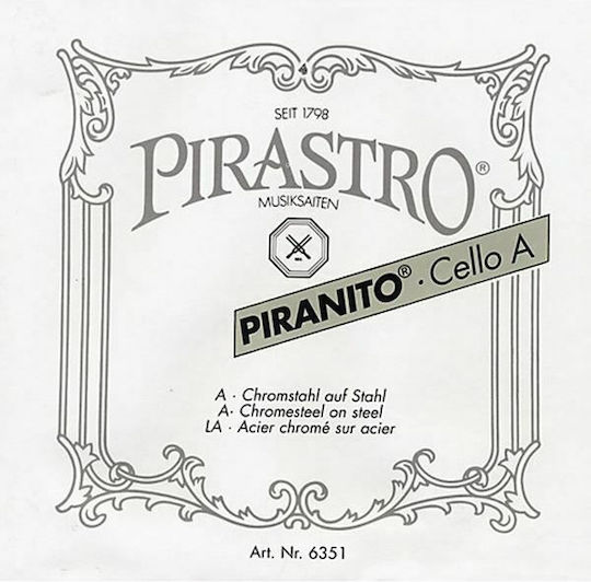 Pirastro Piranito Cello 1/4 - 1/8 Μονή Χορδή Steel Τσέλου 1/8 A (Λα)