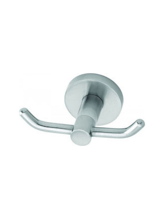 Gloria Romina Double Wall-Mounted Bathroom Hook Silver