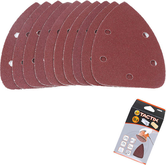 Tactix Πατόχαρτα Τριγωνικά Velcro Nο50 Φύλλο Λείανσης Δέλτα K50 με Τρύπες 95x140mm Σετ 10τμχ