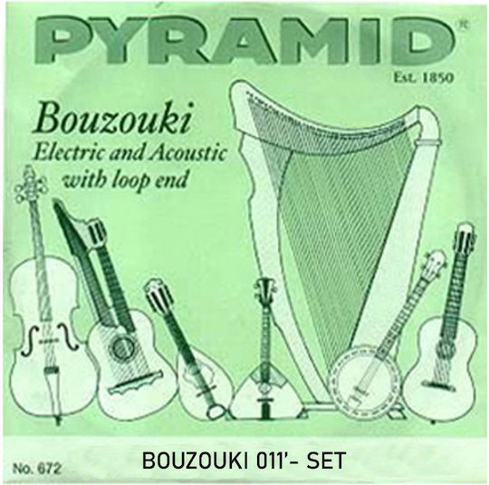 Pyramid Bouzouki 8-Strings Σετ Χορδών Steel Μπουζουκιού 11 - 30"